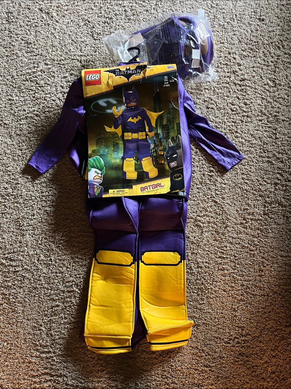 LEGO Batman Movie BATGIRL Costume in Purple & Yellow with mask small 4-6x NEW